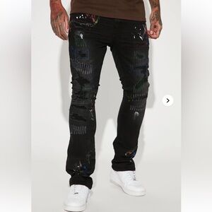 NWT - Men's Stayed Down Stacked Skinny Flare Jeans - Black